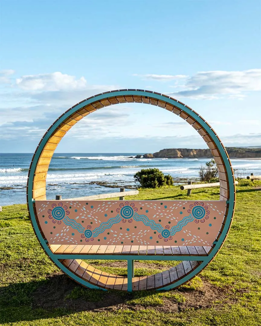 Stories of the Road - Great Ocean Road bench installation
