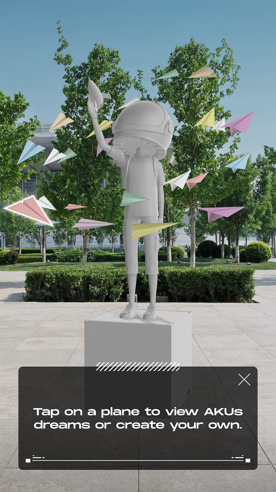 Aku Dreams paper planes AR interface