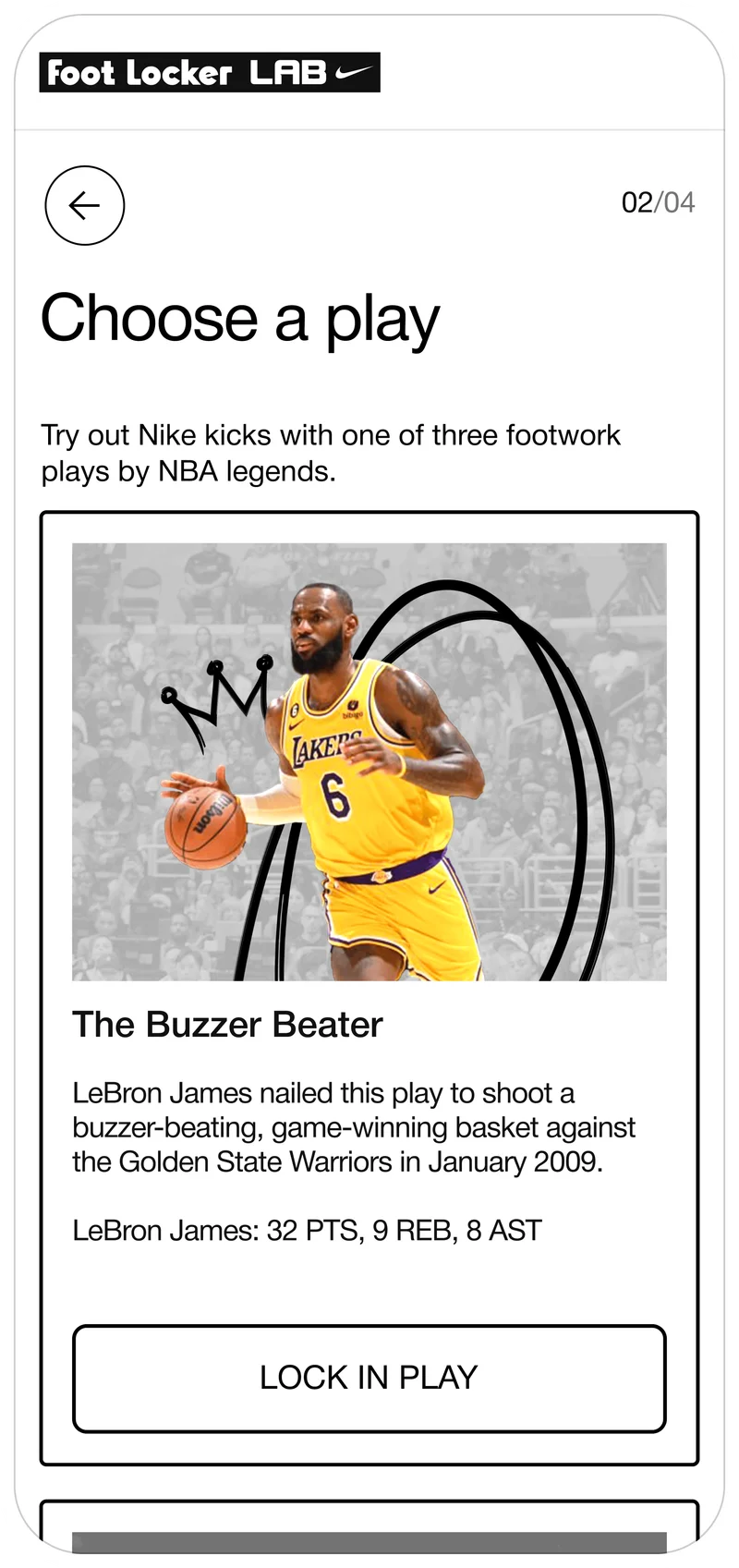 Famous Footwork app — Buzzer Beater by LeBron James diagram