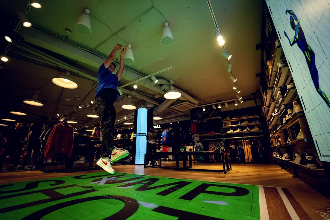 Player performing Kevin Durant Counter 62 move on the Famous Footwork LED floor