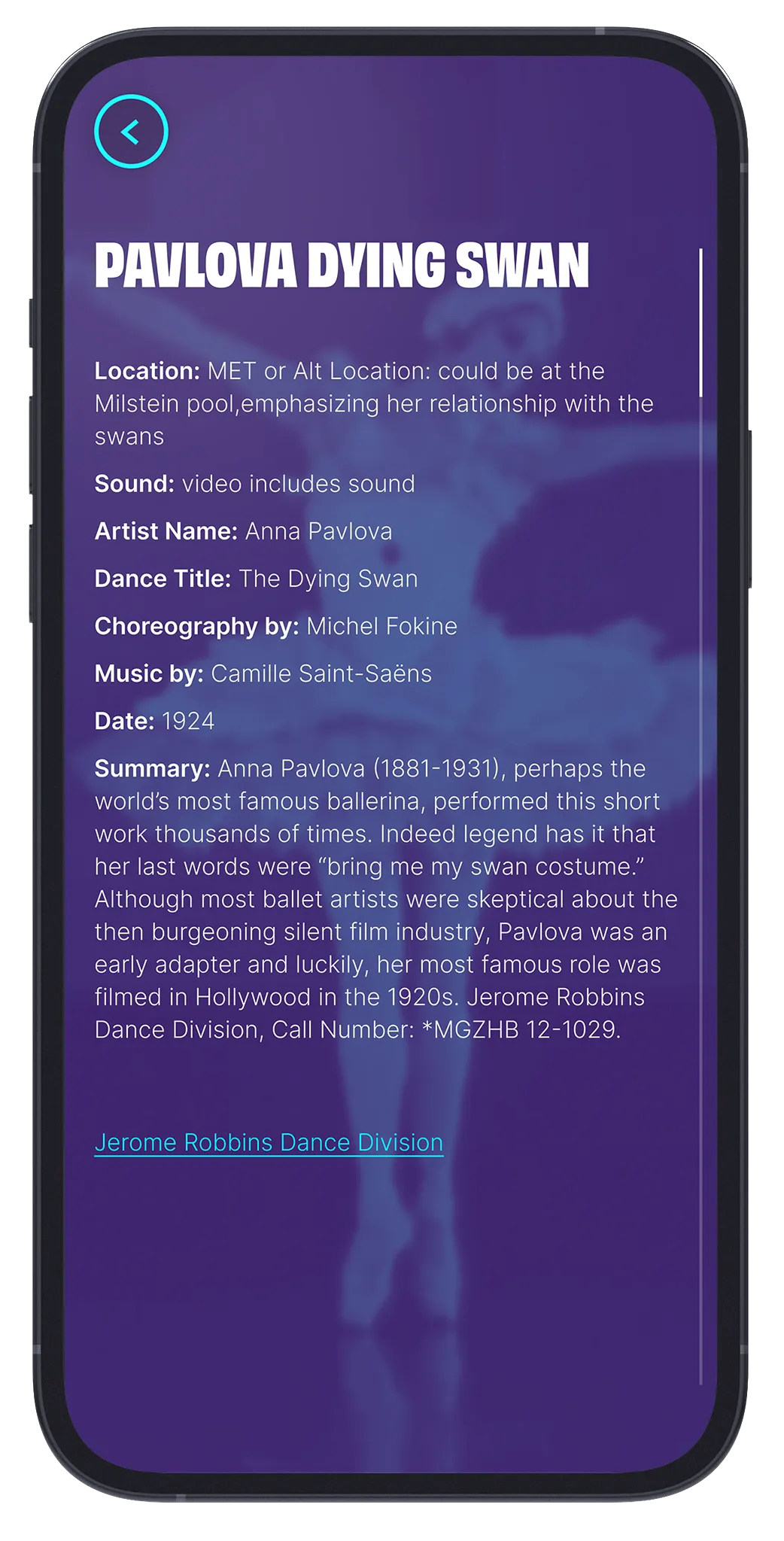 Archive of Dance app