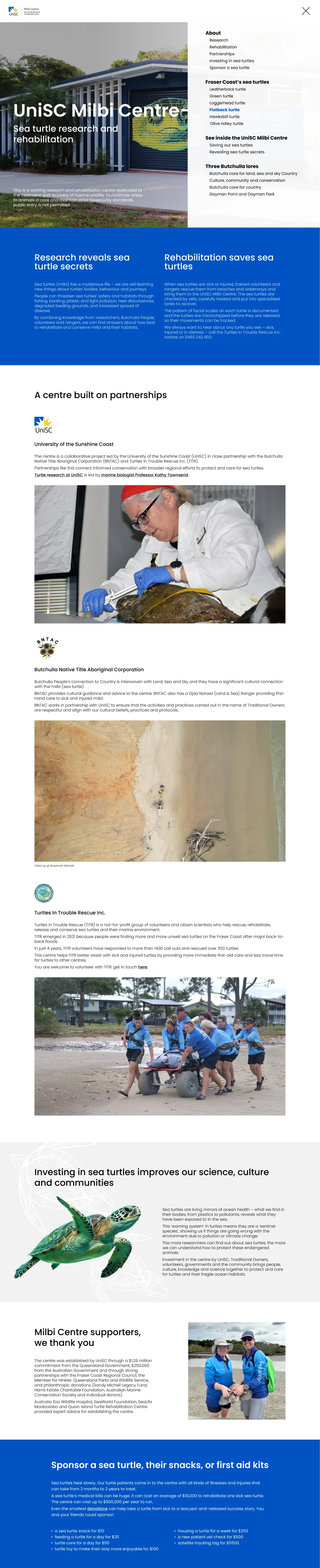 Milbi Centre website mockup 1