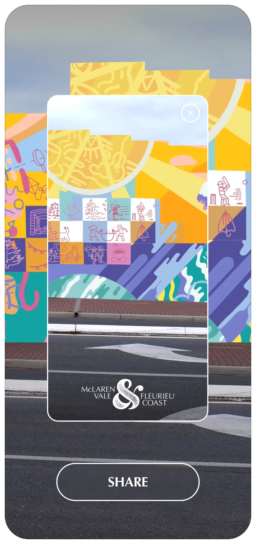 Beach Road Mural - AR experience activated on the mural artwork
