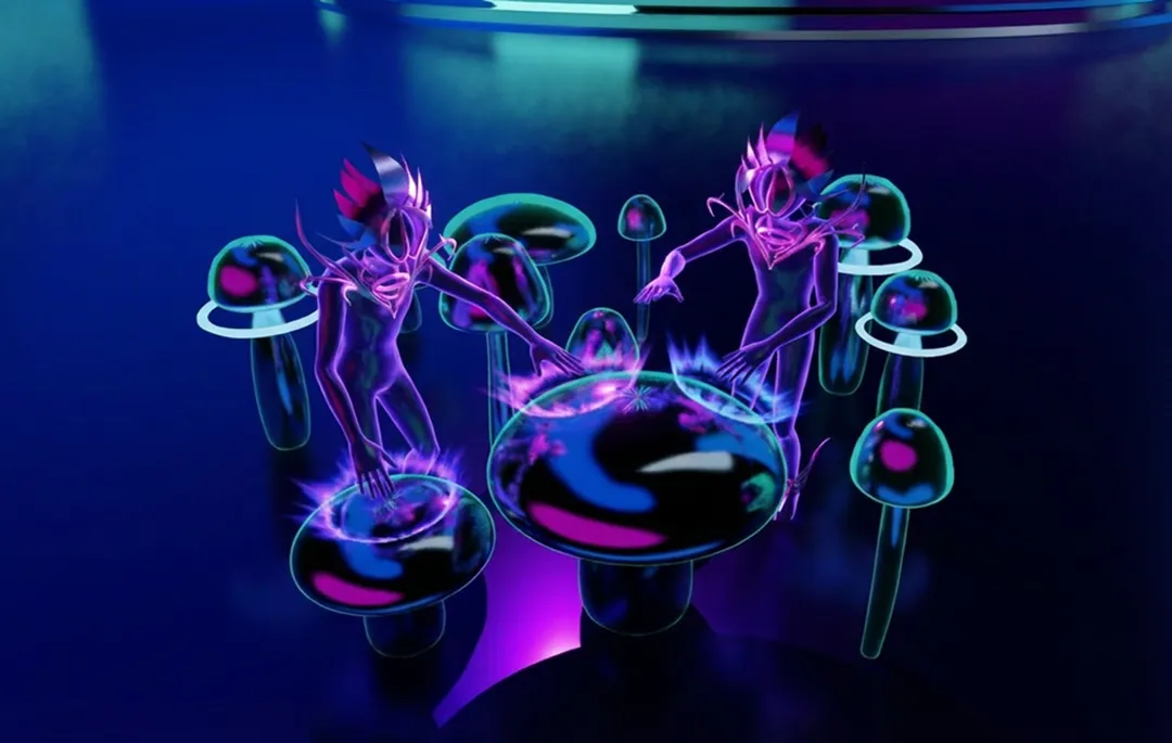 Visitors making music together in The Dream Machine sound garden